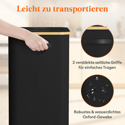 Lifewit Pfandflaschen Sammelbehälter mit Deckel, 150 L, Schwarz