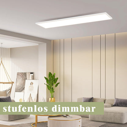 ZMH LED Panel Deckenleuchte 120x30cm 40W Dimmbar Weiss