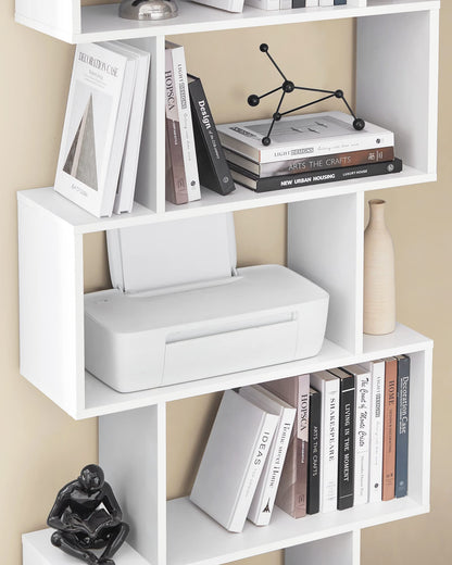 VASAGLE Bücherregal LBC61WT – Standregal Weiss 6 Ebenen