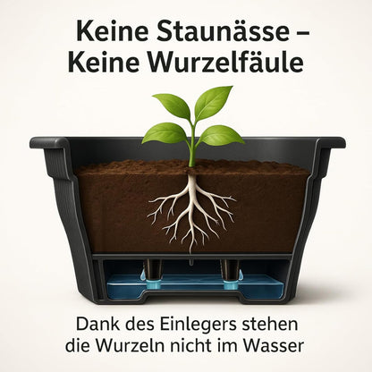 BURI Balkonkasten 4er Set 100 cm mit Wasserspeicher, anthrazit