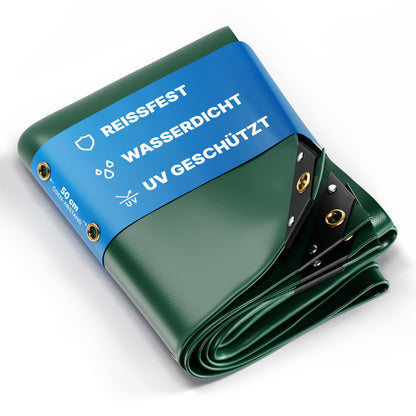 NEMAXX® Premium Abdeckplane Wasserdicht 650g/m² – 300x400cm Grün. Schutzplane für Außenbereiche.