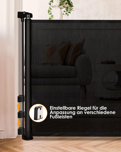 derimkcoa Treppenschutzgitter ausziehbar 0–140 cm, schwarz