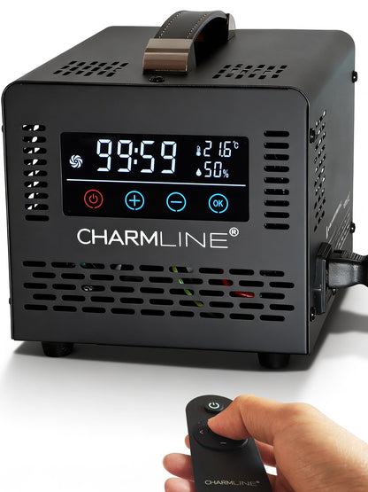 Charmline Ozongenerator 60000 mg/h mit Fernbedienung, Schwarz – Gerät zur Geruchsbeseitigung in Räumen und Autos