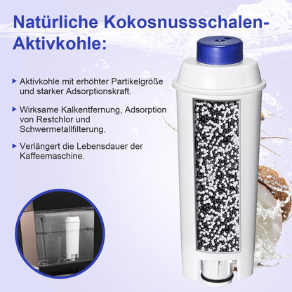Filswa Wasserfilter für DeLonghi Kaffeevollautomaten, 12 Stück