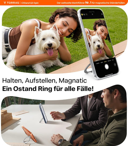 TORRAS Ostand Q3 Spin iPhone 17 Pro Max Hülle mit 360° Ständer