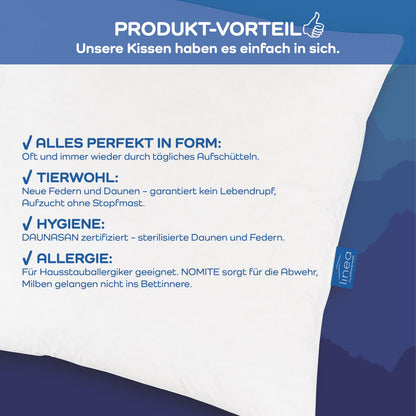 LINEA by böhmerwald cosy Daunen-Kopfkissen - extraweich 80x80