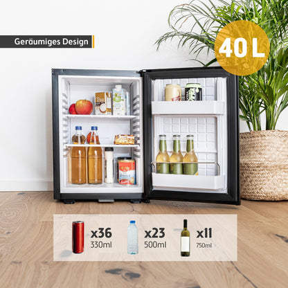TZS First Austria FA-5172 Mini-Kühlschrank 40 l, lautlos, schwarz