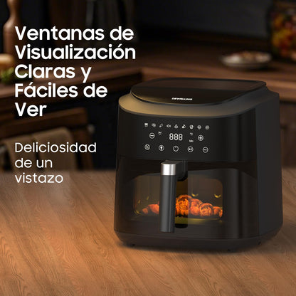 Dewelling Heissluftfritteuse XXL 9L Airfryer mit Sichtfenster