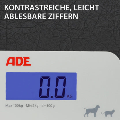 ADE Digitale Tierwaage – Grosse XL Hundewaage bis 100 kg