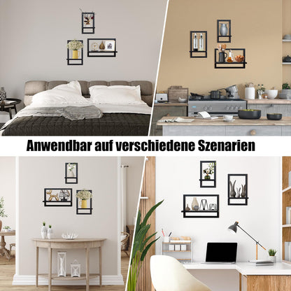 hi-home Schweberegal 3er-Set Wandregal Holz Schwarz