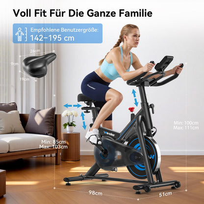 Wenoker Heimtrainer Fahrrad mit Magnetwiderstand und App, bis 160 kg