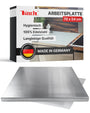 Koch Edelstahl Arbeitsplatte 70 x 54 cm – Schneidebrett & Knetbrett mit Anschlagkante