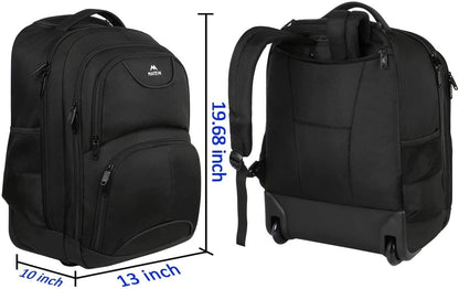 MATEIN Business Trolley Reiserucksack 17 Zoll – Schwarz