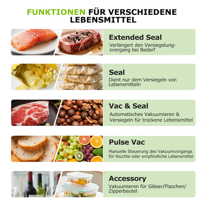 Bonsenkitchen Vakuumiergerät VS5100 mit Schneider und Beutelclip