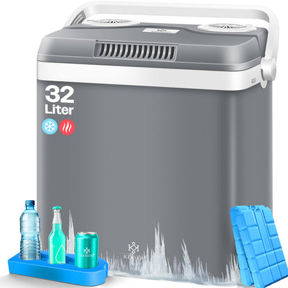 KESSER® Kühlbox thermo-elektrisch 32L - Kühlt & Wärmt 12/230V. Rechteckige Mobil-Box für Speisen/Getränke.