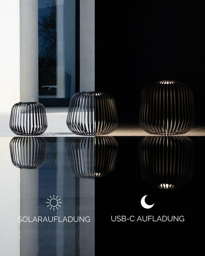 LUUK Studio SOLIS Solarlaterne, dimmbar, IP65, schwarz