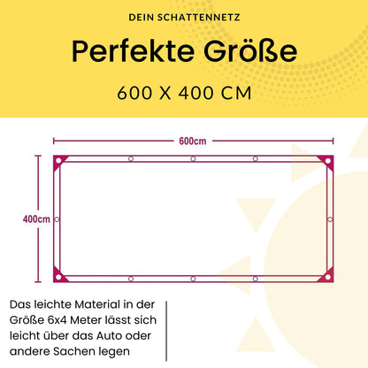Rosi's Barf-Glück Alu-Schattennetz 4x6 m – Hitzeschutz für Auto