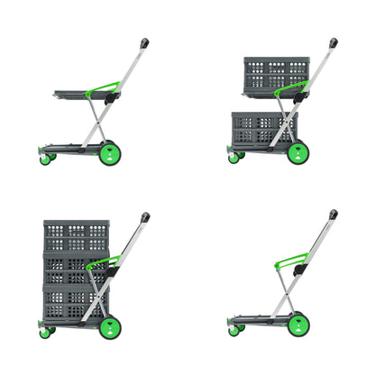 CLAX Klappbarer Transport-Trolley, Handwagen mit 2 Faltboxen