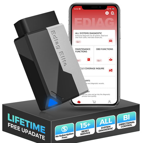 KINGBOLEN EDIAG Elite OBD2 Diagnosegerät Bluetooth FCA Can FD. Kompakt, schwarz. Zum Auslesen von Fehlercodes.