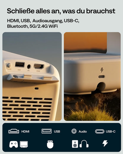 Aurzen D1 air Smart Beamer, Full HD 1080p, HDR10, weiss