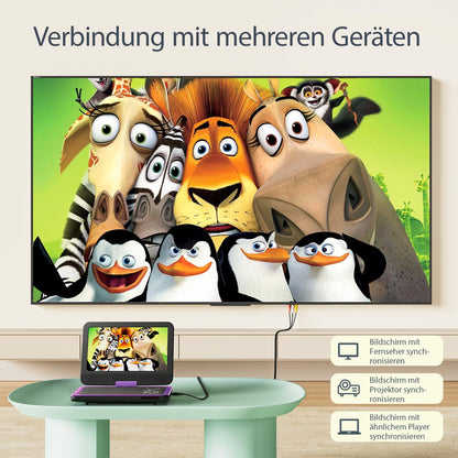 Yoton YD105P Tragbarer DVD-Player mit 10,5" HD-Schwenkbildschirm