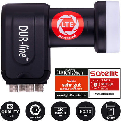 DUR-line Select 75/80cm Sat-Anlage – Hellgrau 4 Teilnehmer Set
