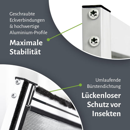 empasa Master Slim Fliegengitter Fenster, Alurahmen, weiss, 130x150