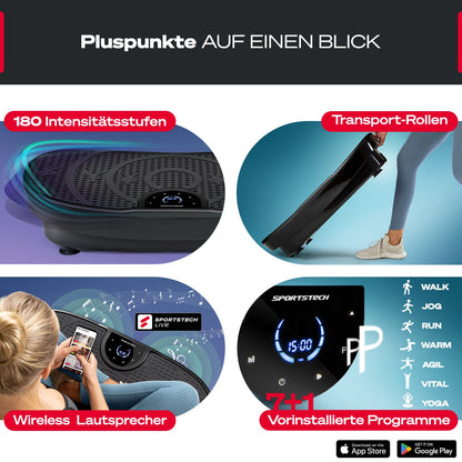 Sportstech VP250 Vibrationsplatte - Muskelaufbau & Fitness