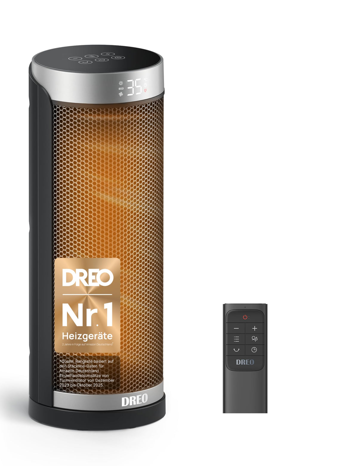 Dreo Heizlüfter Solaris Slim H3 PTC Keramik mit Fernbedienung
