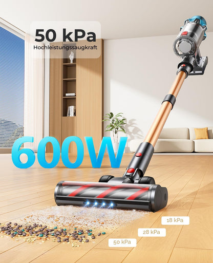 Fieety V7 Pro Akkustaubsauger, kabellos, 50 kPa Saugkraft, 600 W