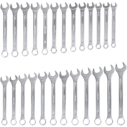 TECPO Maul-Ringschlüssel-Satz, 25-teilig, 6–32 mm, mit Rolltasche