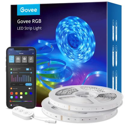 Govee WiFi LED Streifen 10m, Smart RGB Lichtband mit App-Steuerung, zwei Streifen à 5 m für Innenräume