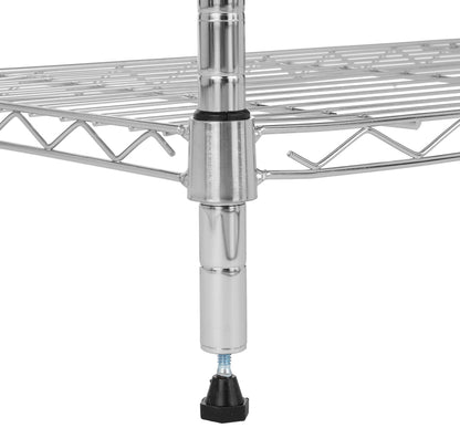 Amazon Basics Schwerlastregal 5 Böden – Chrom, 91x36x183 cm