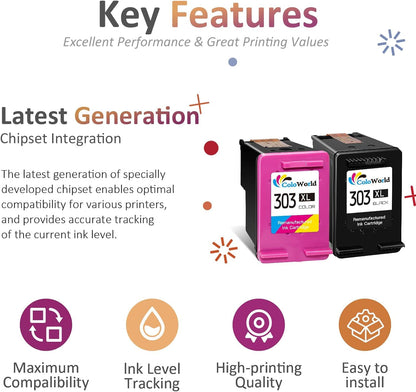 ColoWorld 303XL Druckerpatronen Multipack kompatibel für HP 303