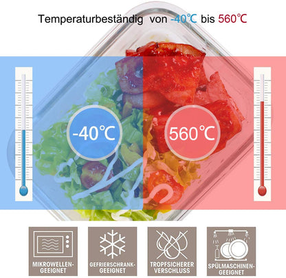 GENICOOK Vorratsdosen Set aus Glas, 9-teilig mit Deckel, luftdicht