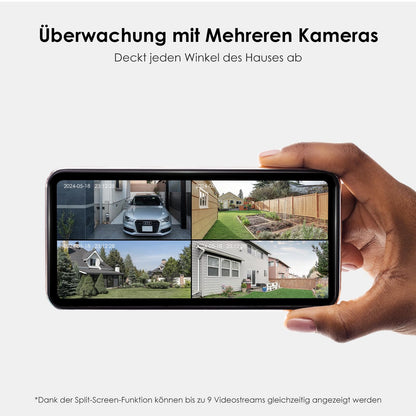 CZEview Überwachungskamera Aussen WLAN Akku Solar 2K 360° PTZ