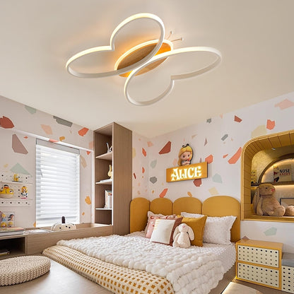 YLFXL Schmetterling LED Deckenleuchte – Dimmbar Holz Kinderzimmer