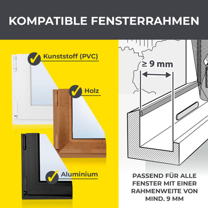 EASYmaxx Fliegengitter Fenster Magic Click, 4 Stück, 150 x 130 cm