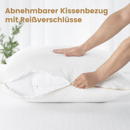 BedStory Kopfkissen 80x80 2er Set mit Bambusbezug, hypoallergen