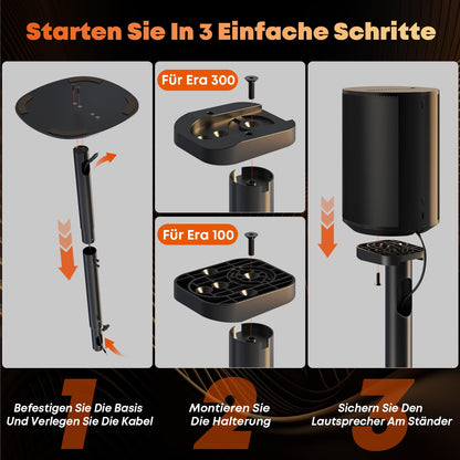 PUTORSEN Lautsprecherständer für SONOS Era 100 & Era 300, Schwarz