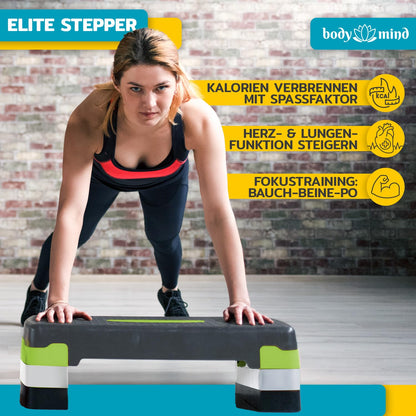 Body & Mind Aerobic Steppbrett Elite, 3-fach höhenverstellbar