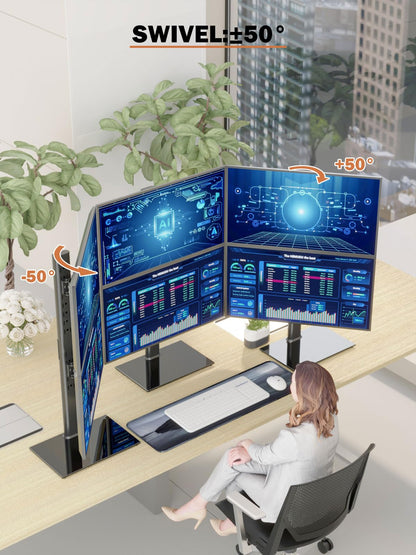 Hemudu Dual Monitorständer vertikal für 2 Monitore 13-34 Zoll schwarz