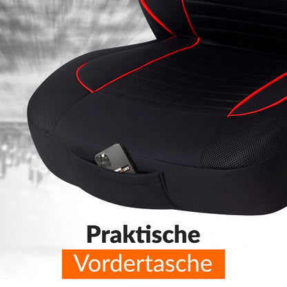 Upgrade4cars Autositzbezüge Vordersitze Schwarz Rot Universal Set