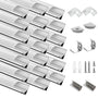Efishine LED Aluminiumprofil V-Form 20 x 1 m mit milchiger Abdeckung, Aluminiumkanal zur Montage von LED-Streifen