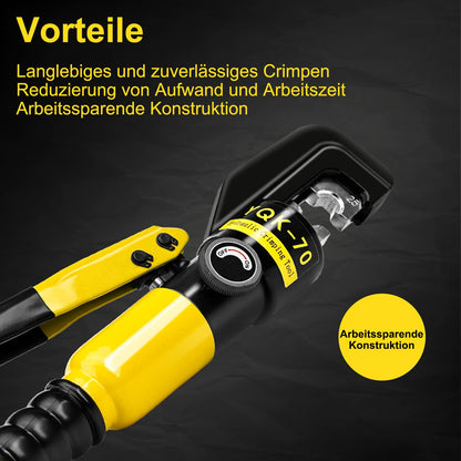 Brileine Hydraulische Crimpzange 4–70 mm² mit 9 Crimpbacken