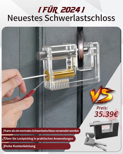 Eventronic Lockpicking Set, 37-teilig, 5 transparente Schlösser