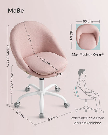SONGMICS Homeoffice Schminkstuhl OBG020P01 – Pastellrosa