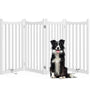 Yaheetech Hundeabsperrgitter faltbar – 4 Paneele, 201,5 cm, Weiss. Weißes, faltbares Gitter trennt Türen/Treppen/Räume für Hunde.