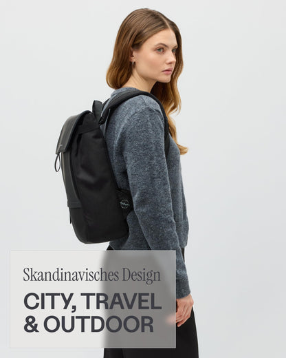 Kapten & Son Rucksack Fyn Classic All Black 11 L mit 14" Laptopfach