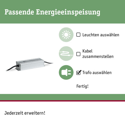 Paulmann Plug & Shine Netzteil 98850 IP44 230/24V DC silber